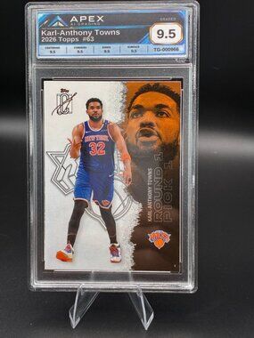 2026 Topps #63 Karl-Anthony Towns New York Knicks APEX AI Graded 9.5